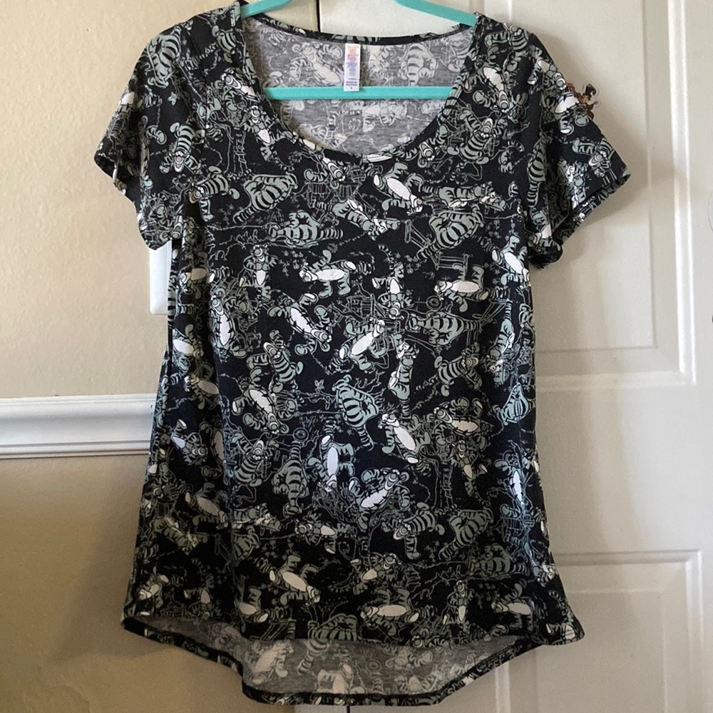 LuLaRoe Disney Tigger Classic Tee - Black White Gray